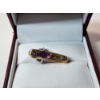 Image 3 : 14K Gold Pendant with Diamonds and Large Amethyst-Colored Stone Total Weight 2.9g