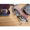 Image 5 : Assorted Vintage Eyeglasses Including Gold-Filled Frames, Watches, Leather Pouch