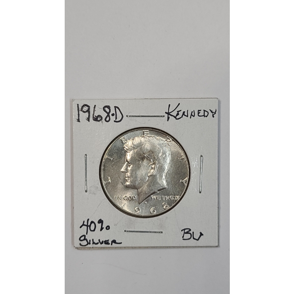 United States 1968-D Kennedy 40% Silver Half Dollar