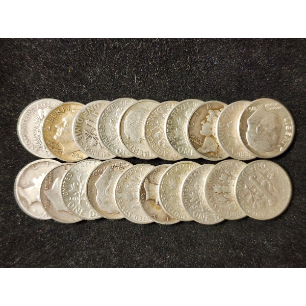 $2 Face Value in Assorted 90% Silver Dimes