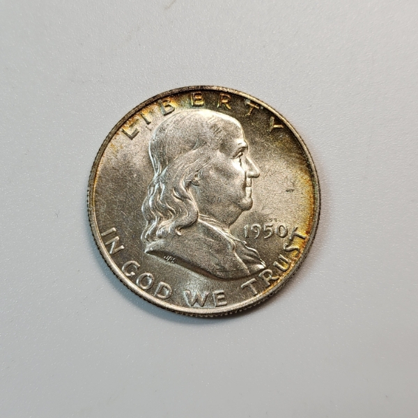 United States 1950-D 90% Silver Franklin Half Dollar 