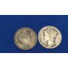 Image 1 : 1900 90% Silver Barber Dime & 1935 90% Silver Mercury Dime - Face Value: $0.20