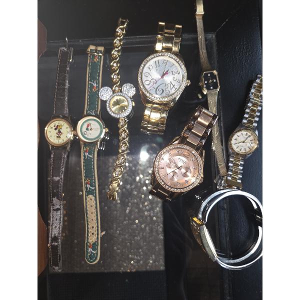 Wood Box With Great Collection Of Costume Jewelry And Watch Group