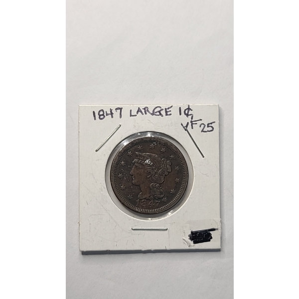 United States 1847 Braided Hair Large Cent