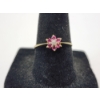 Image 1 : 14K Yellow Gold Cluster Ruby and Clear Stones Ring - Size 7 - TW: 1.2g