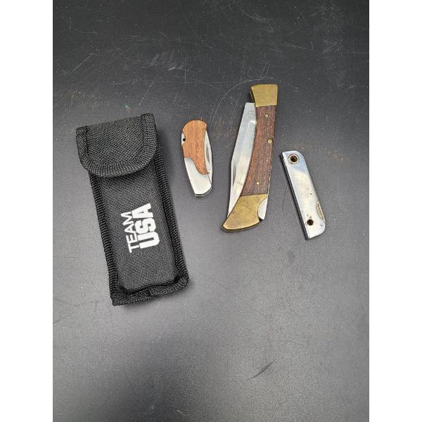  4 Pocket Knives (One is Pliers too) in Team USA Case 