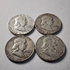 Image 2 : Four Assorted United States 90% Silver Franklin Half Dollars ~ $2.00 Face Value
