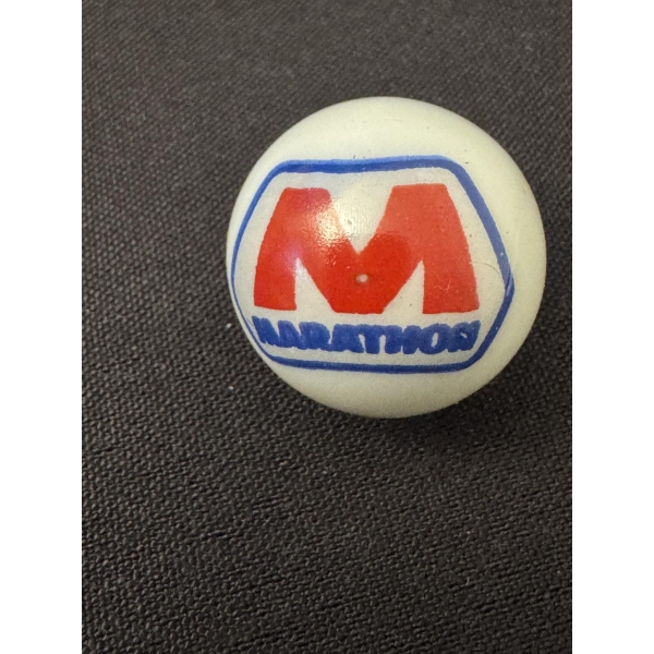 Vintage Marathon Gas & Oil Advertising One Inch Shooter Marble - Mint Condition