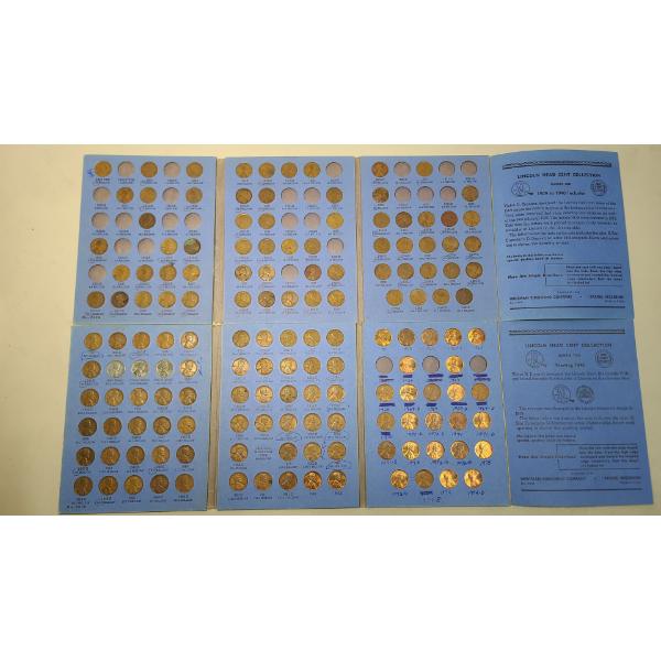 Starting 1909 Whitman Collection Books Of Lincoln Head Wheat/Memorial Cents - Face Value: $1.50