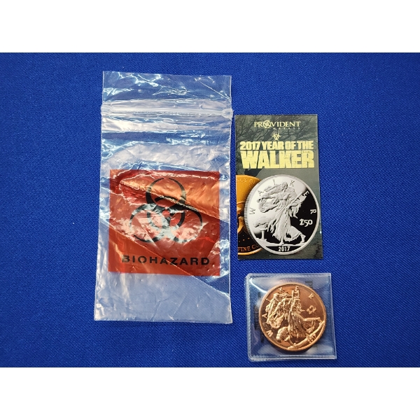 "Zombucks - Currency of the Apocalypse" 2017 Year of the Walker 1 oz .999 Fine Copper Round