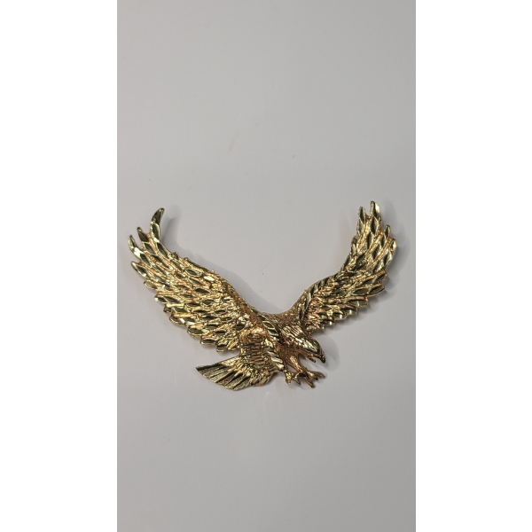 14K Yellow Gold Heavy 2.75" Bald Eagle Pendant - Weight: 23.0g