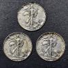 Image 1 : 3 Pcs - 1944 P / 1944 D / 1944 S  Walking Liberty Half Dollars - High Grade - See Pics