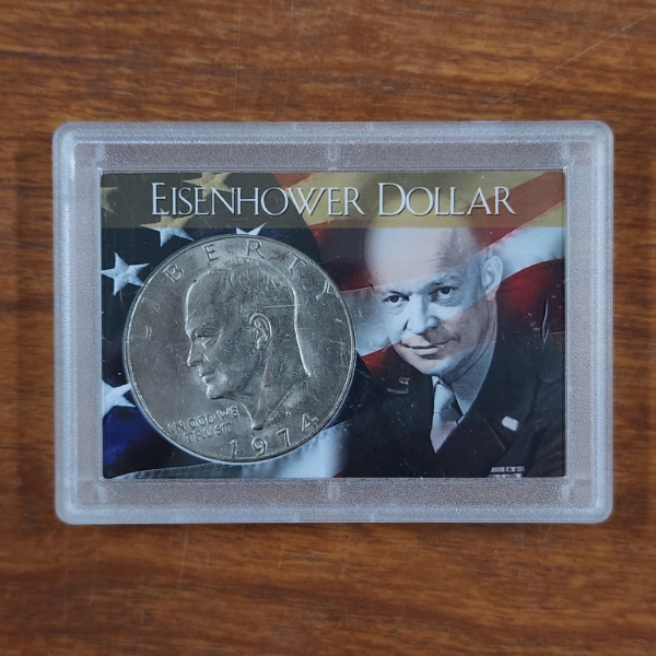 1974 United States Eisenhower Dollar in Acrylic Whitman Display Case