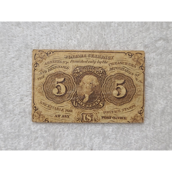 United States 1st Issue Straight Edge Five Cent U.S. Postage Currency 
