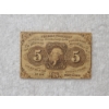 Image 1 : United States 1st Issue Straight Edge Five Cent U.S. Postage Currency 