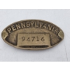 Image 1 : Vintage Brass Railroad Tag Belt Buckle