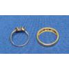 Image 12 : 10K Gold Diamond and Ruby Love Eternity Band Ring & 10K Blue Sapphire/Ruby Ring -Weight: 3.6g