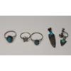 Image 1 : Assorted Vintage Sterling Silver Jewelry With Turquoise - Total Weight: 8.1g