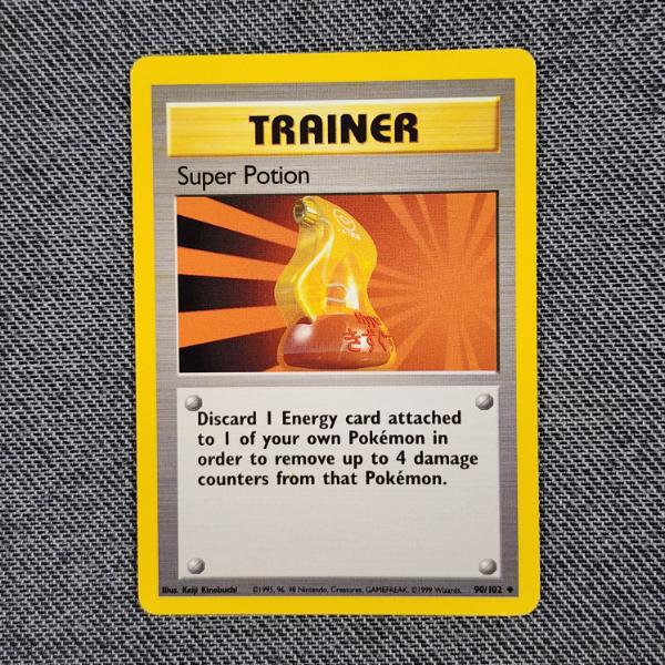 Super Potion 90/102 Uncommon Trainer Vintage Base Set Pokemon Trading Card - Near Mint