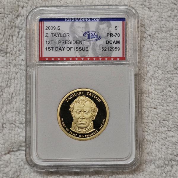 2009-S Zachary Taylor Presidential $1 Proof Coin graded PR70 DCAM by IGS
