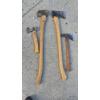 Image 1 : PICKUP IN CANTON - LOT OF 4 AXES AS SHOWN - 2 BROAD AXE & 2 HAND AXES / HATCHETS - GOOD CONDITION