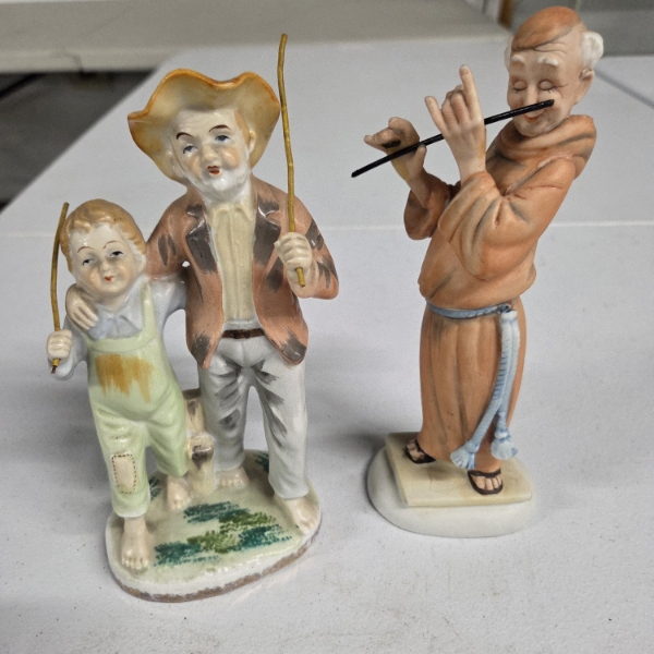 Vintage Lefton Monk And Fairyland China Figurines 