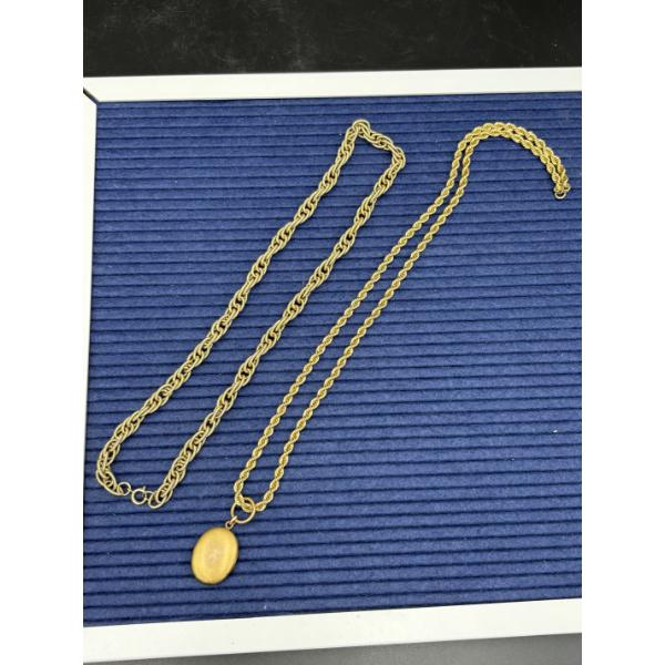 Costume Necklaces - Long Necklaces - One with Locket & Broken Clasp - One Braided Beautiful Necklace