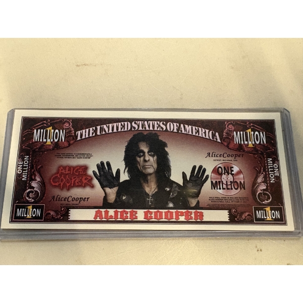 Alice Cooper One Million Dollar Bill - Mint Condition