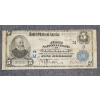 Image 1 : 1902 U.S. Large Size $5 National Banknote By The First National Bank of Youngstown, Ohio ~ FR600
