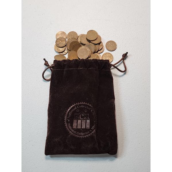 Lot of Assorted Years U.S. Lincoln Pennies - Mainly Wheat Pennies In Collector's Bag - FV~ $1.00