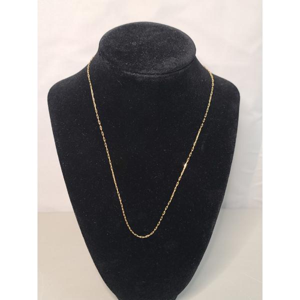 18K Yellow Gold 18" Box-Style Chain Necklace - Weight: 2.2g