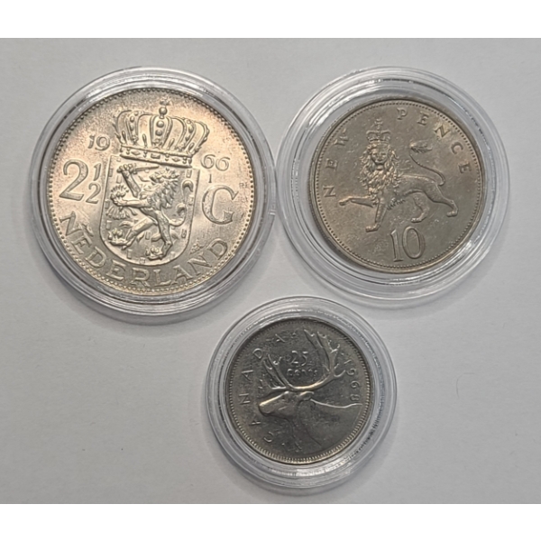 Assorted Foreign Coins - Canadian, Netherlands, Great Britain