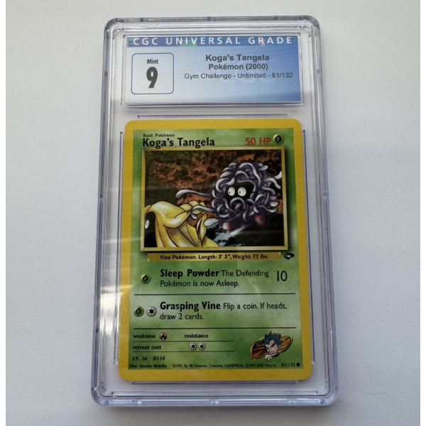 2000 Koga's Tangela Pokemon Gym Challenge Unlimited 81/132 Trading Card- CGC Univ Grade Mint 9