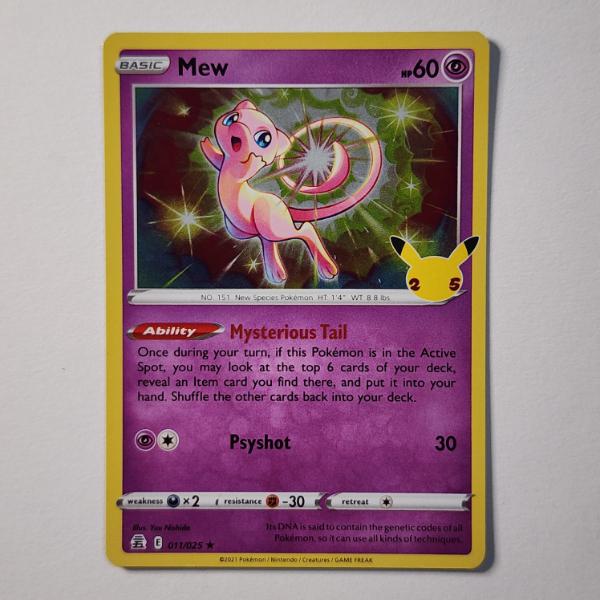 Mew 011/025 Holo Rare 25th Anniversary Pokemon Trading  Card