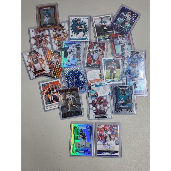 Lot of 22 Assorted Football Trading Cards 2021-23 Panini - In Holders, Excellent Condition 