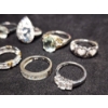 Image 7 : Beautiful Sterling Silver Rings In Various Styles & Stones - Weighing Total of 29.9 Grams