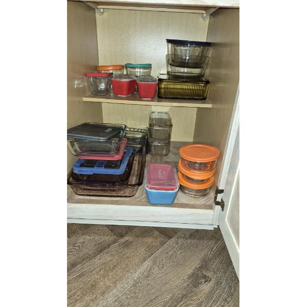 PICKUP IN NORTHFIELD - Cabinet Full Of Storage Containers As Shown - See Pics 