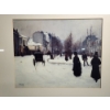 Image 2 : Print of "The Boulevard de Cinchy Under Snow" by Norbert Goeneutte - in Approx. 19in x 24in Frame