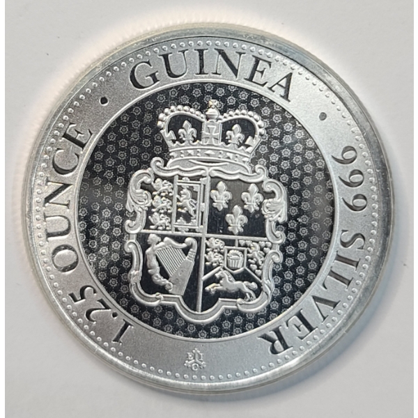 2021 St.Helena Rose Crown Shield 1.25 Troy Oz .999 Silver Guinea Coin 