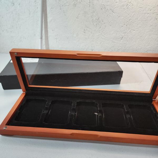 Nice Wooden Glass-Top Coin Slab Storage Case - Holds 5 Standard Slabs