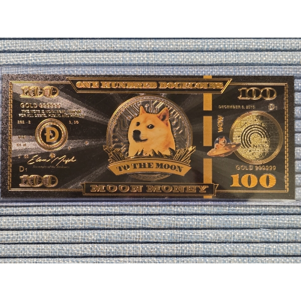 Moon Money 24k 999999 Gold Hundred Dollar Bill In Mint Condition In Protective Holder