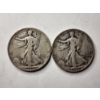 Image 1 : Two 90% Silver United States Walking Liberty Half Dollars ~ $1.00 in Face Value! ~ 