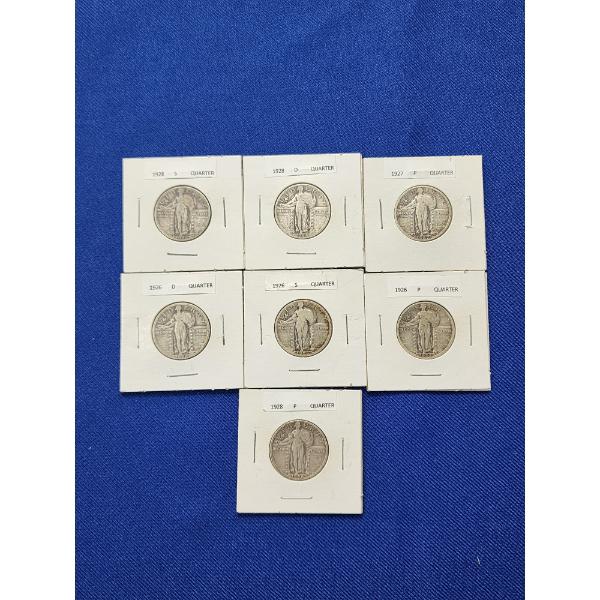 x7 Nice Higher-Grade U.S. Standing Liberty Silver Quarters FV: $1.75