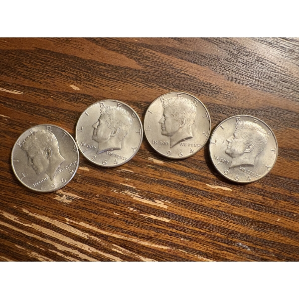 1964 Kennedy Half Dollars - 90% Silver - FV $2.00
