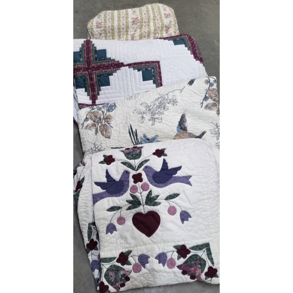 Four Queen Size Quilt Blankets