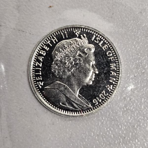 PLATINUM!!! 2016 Isle Of Man Tenth Noble 1/10 Ounce 99.95% Pure Platinum Coin - APW: 0.1000 toz.
