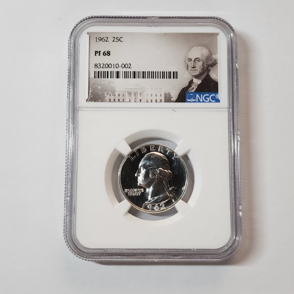 NGC PF 68 United States 1962 90% Silver Washington Quarter 