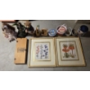 Image 1 : *Pick Up At Mantua Home-No Shipping Available* Pretty Framed Floral Prints, Tins, Baskets, Doll Deco