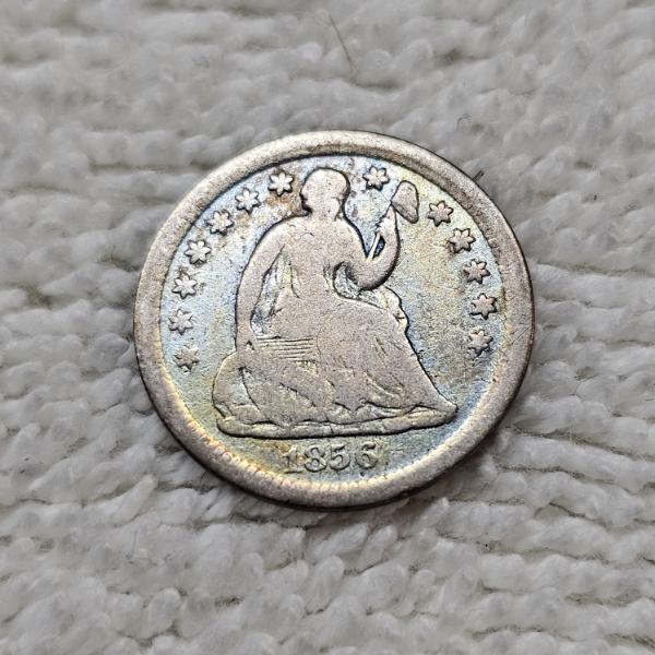 1856 90% Silver Seated Liberty Half-Dime FV: $.05