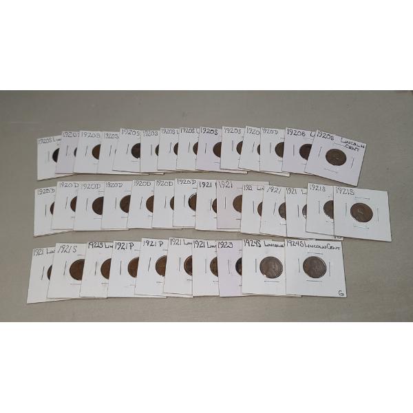 Assorted 1920's United States Lincoln Wheat Cents - Face Value: $0.38